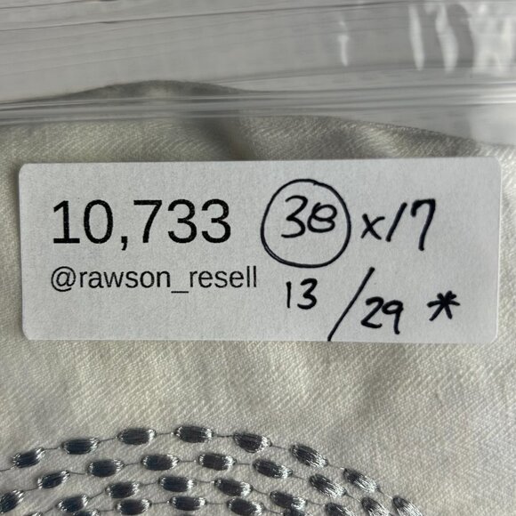 Coogi White Denim Baggy Shorts Size 38 Rhinestone Hip Hop Denim 90s Skater Rap - Picture 8 of 8